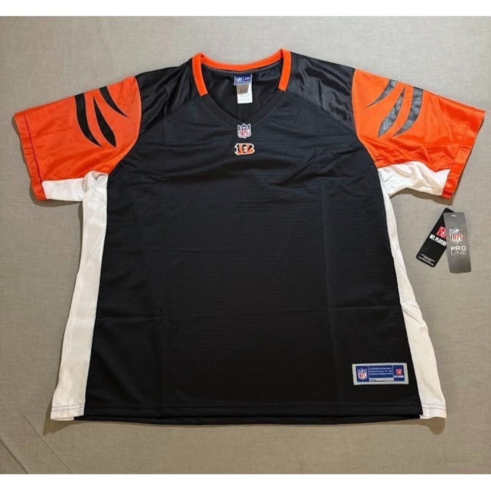 Cincinnati Bengals Blank Pro Line NFL Jersey Womens‎ 2XL Black Short Sleeve.